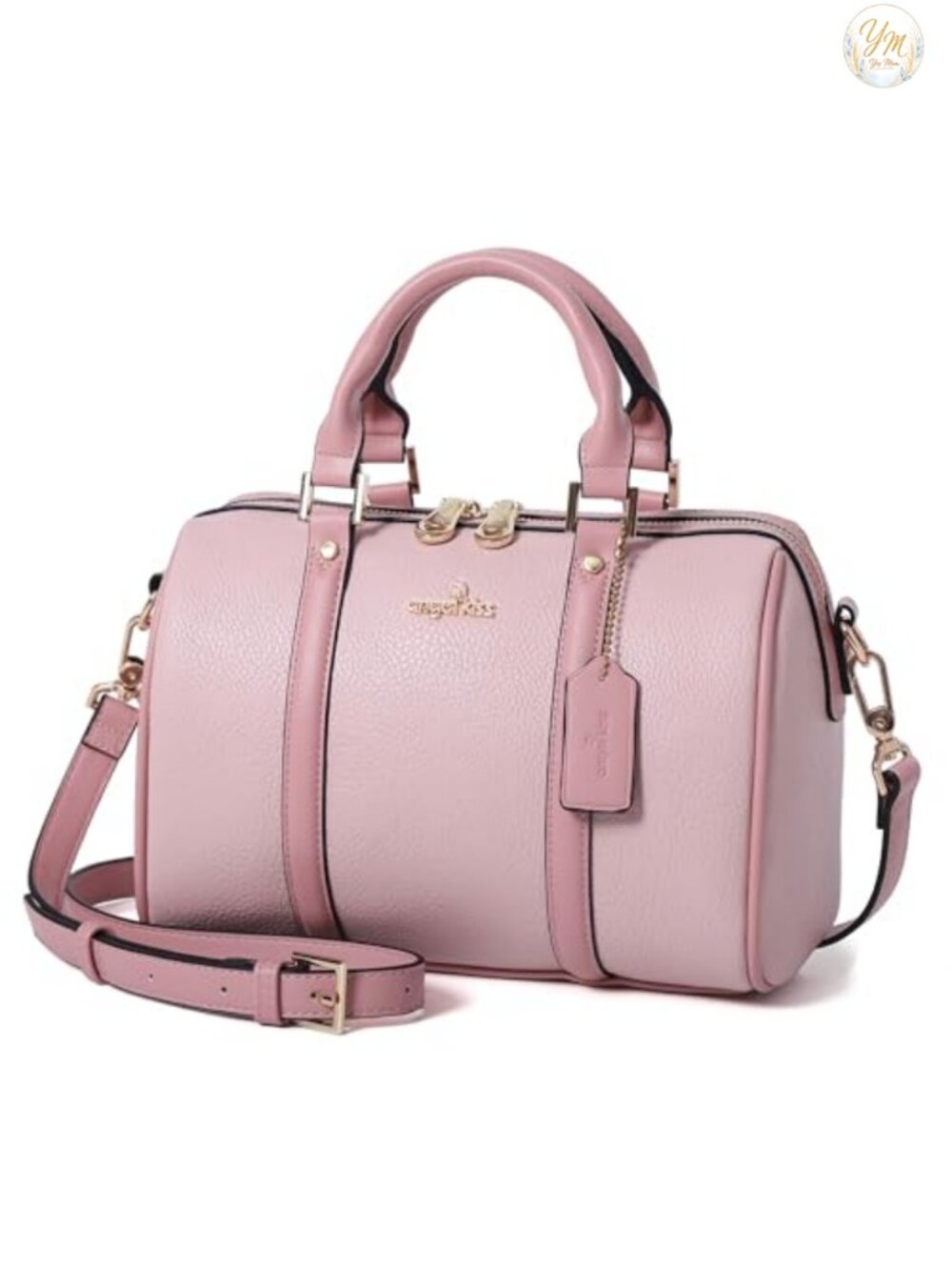 Vegan Leather Satchel Purse Top Handle Crossbody Adjustable Strap